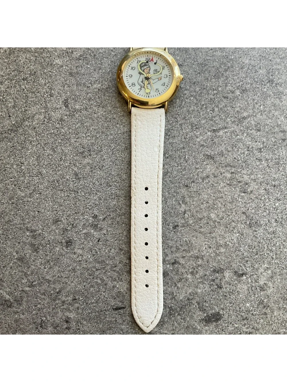Vintage Pearl Womens Watch 35mm Gold Tone Case Rotating Stethoscope Dial B-H